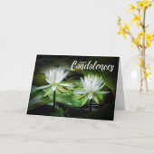 White Waterlilies sympathie condoleances Kaart (Gele Bloem)