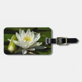 White Waterlily and Bud Floral Bagagelabel (Voorkant horizontaal)