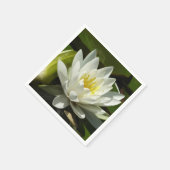 White Waterlily and Bud Floral Servet (Hoek)