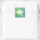 White Waterlily Blossom Vierkante Sticker (Tas)