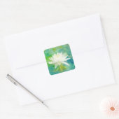 White Waterlily Blossom Vierkante Sticker (Envelop)