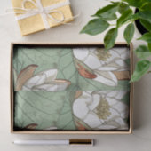White Waterlily Floral Art Nouveau Tissuepapier (Geschenk)