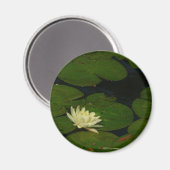 White Waterlily I Peaceful Floral Photography Magneet (Voorkant / Achterkant)