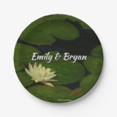 White Waterlily I Peaceful Floral Photography Papieren Bordje (Voorkant)