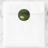 White Waterlily I Peaceful Floral Photography Ronde Sticker (Tas)
