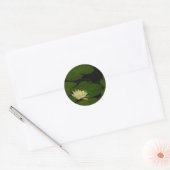 White Waterlily I Peaceful Floral Photography Ronde Sticker (Envelop)
