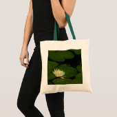 White Waterlily I Peaceful Floral Photography Tote Bag (Voorkant (product))