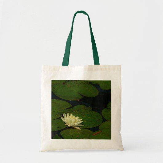 White Waterlily I Peaceful Floral Photography Tote Bag (Voorkant)