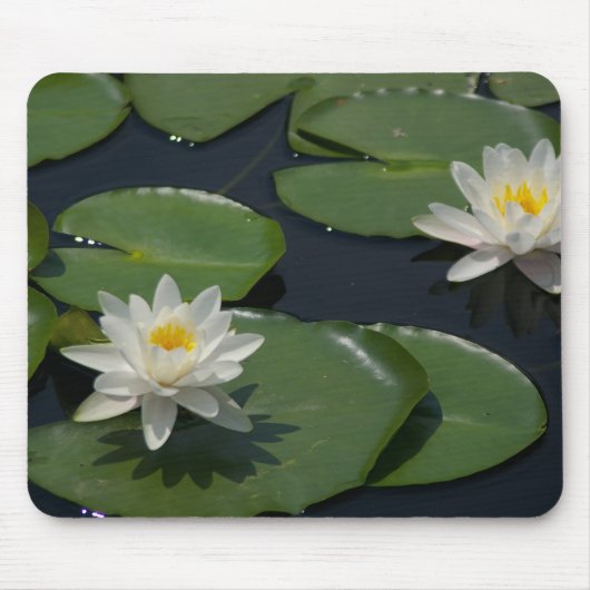 White Waterlily Mousepad Muismat (Voorkant)