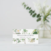 White Waterverf Floral & Greenery Professional Visitekaartje (Staand voorkant)