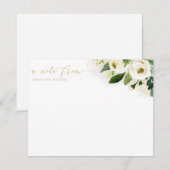 White Waterverf Flowers Script Bedankkaart (Voorkant / Achterkant)