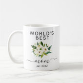 White Waterverf Flowers World's Best Mam Script Koffiemok (Links)
