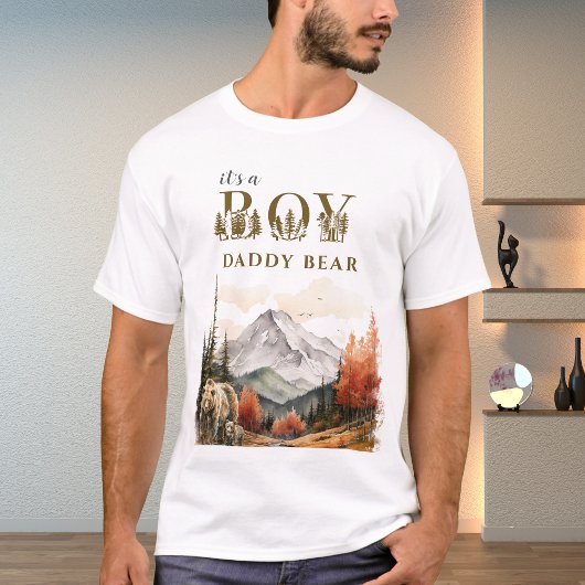 White Waterverf Forest Baby shower Daddy T-shirt