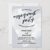 White Waterverf Heart Engagement Party Light Grey Kaart (Voorkant)