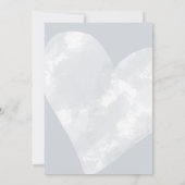 White Waterverf Heart Light Grey Couples Shower Kaart (Achterkant)
