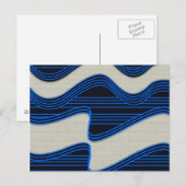 White Wave Fabric Blue Neon lines Afbeelding afdru Briefkaart (Voorkant / Achterkant)