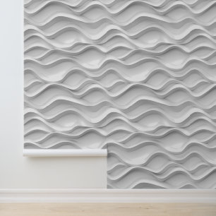 White Waves 3-D look Behang