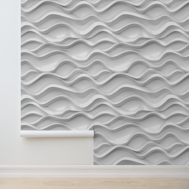 White Waves 3-D look Behang (Applicatie)