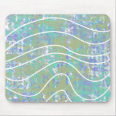 White Waves - Abstract Groen Aqua Paars design Muismat (Voorkant)