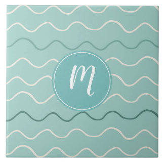 White Waves Pattern Tegeltje