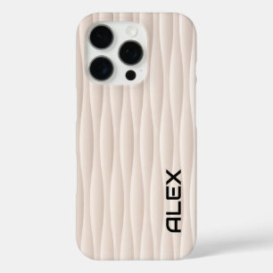 White Wavey Pattern – Minimalistisch abstract ontw iPhone 16 Pro Hoesje