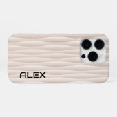 White Wavey Pattern – Minimalistisch abstract ontw iPhone Hoesje (Achterkant horizontaal)