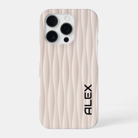 White Wavey Pattern – Minimalistisch abstract ontw iPhone Hoesje (Achterkant)