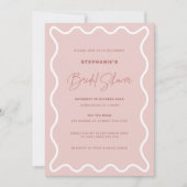 White Wavy Border Bridal Shower Invitation Kaart (Voorkant)