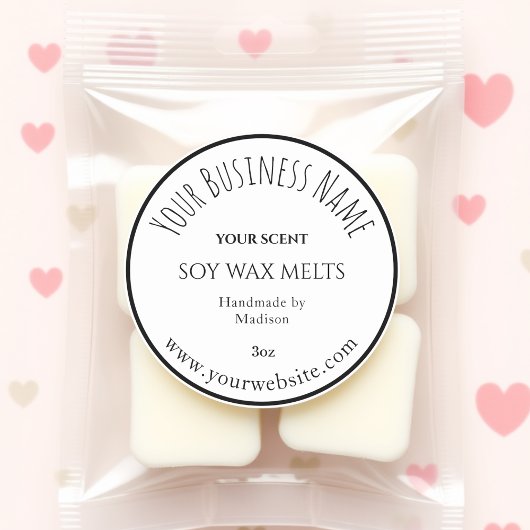 White Wax Melt Business Product Label Sticker