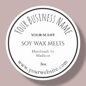 White Wax Melt Business Product Label Sticker
