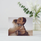 White we doen een script elegant bruiloftfoto briefkaart (Staand voorkant)