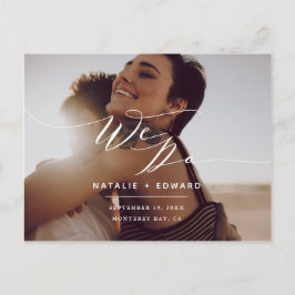 White we doen een script elegant bruiloftfoto briefkaart