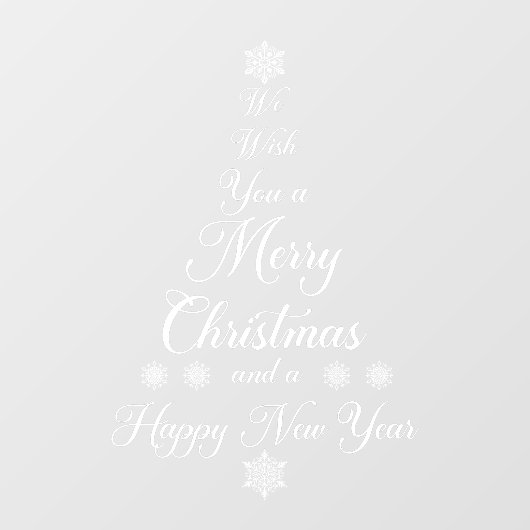 White We wensen u een prettige kerstklaring. Raamsticker (Vel)