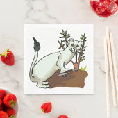 White Weasel Wildlife Napkins Servet
