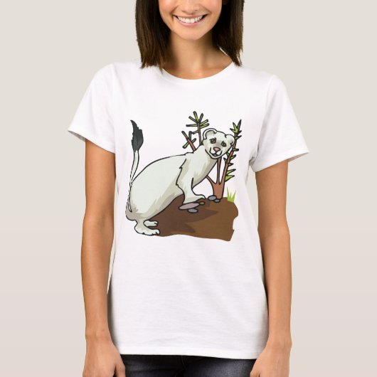 White Weasel Wildlife T-Shirt (Voorkant)