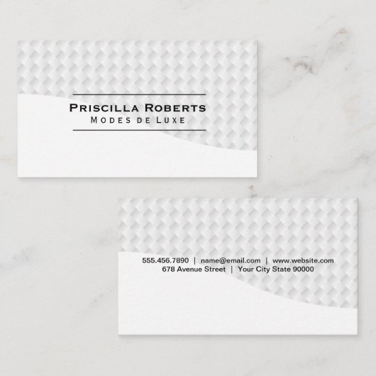White Weave Abstract Patroon Visitekaartje (Voorkant / Achterkant)