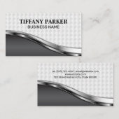 White Weave Metallic Achtergrond Visitekaartje (Voorkant / Achterkant)