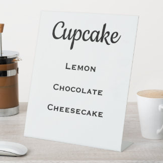 White Weddenschap Cupcake Menu Pedestal Sign Reclamebord Met Voetstuk