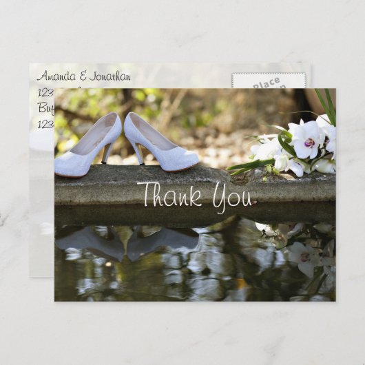 White Wedding Bedankt Briefkaart (Voorkant / Achterkant)