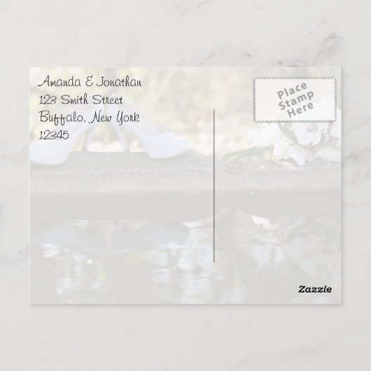 White Wedding Bedankt Briefkaart (Achterkant)