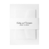 White Wedding Belly Band Uitnodigingen Wikkel (Voorkant Voorbeeld)