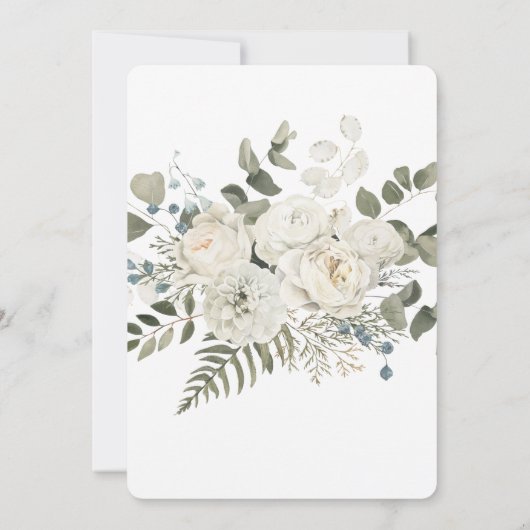 White Wedding Bouquet Illustration Vrijgezellenfee Kaart (Achterkant)