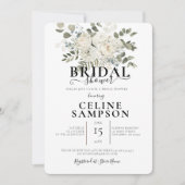 White Wedding Bouquet Illustration Vrijgezellenfee Kaart (Voorkant)