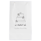 White Wedding Cake Gift Bag Klein Cadeauzakje (Voorkant)