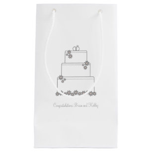 White Wedding Cake Gift Bag Klein Cadeauzakje