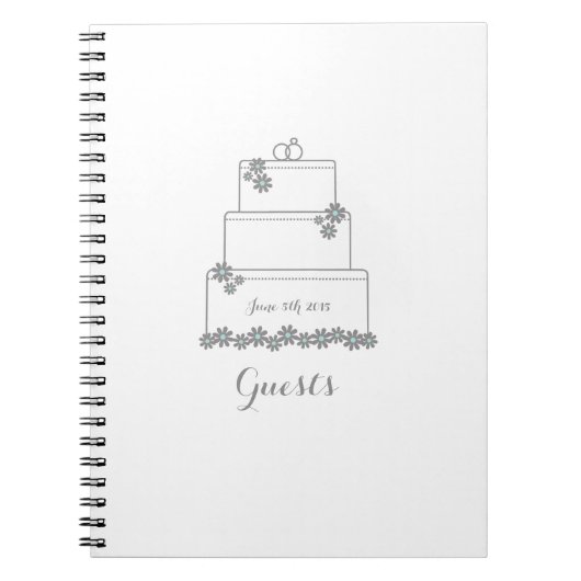White Wedding Cake Guest Book Notitieboek (Voorkant)