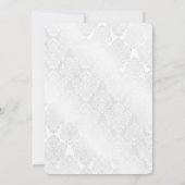 White Wedding Damask met hart Kaart (Achterkant)