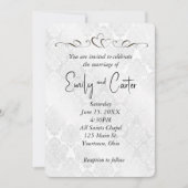 White Wedding Damask met hart Kaart (Voorkant)