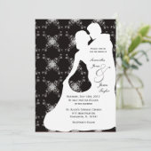 White Wedding Dancing Silouhette Couple Kaart (Staand voorkant)