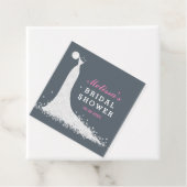 White wedding dress Bridal showers template Bedankjes Labels (In situ)